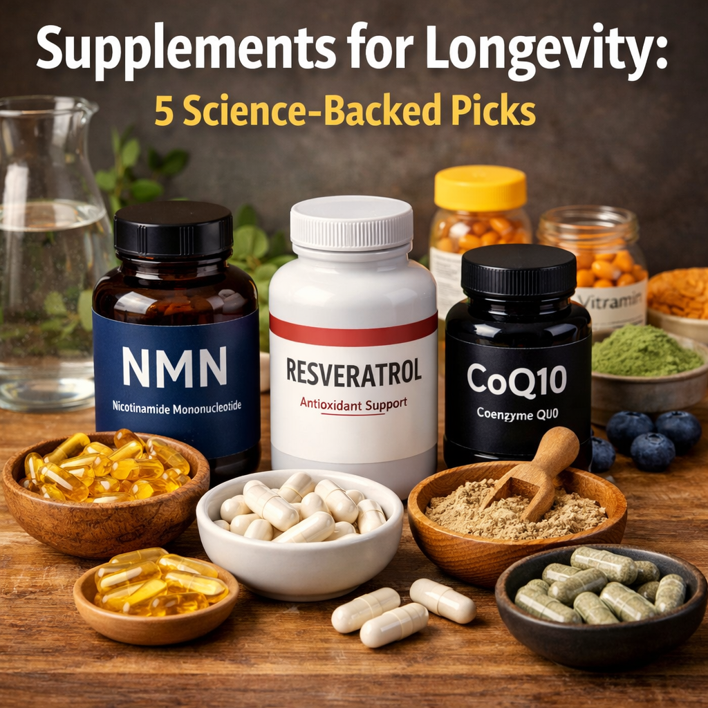 Supplements for Longevity: 5 Science-Backed Picks