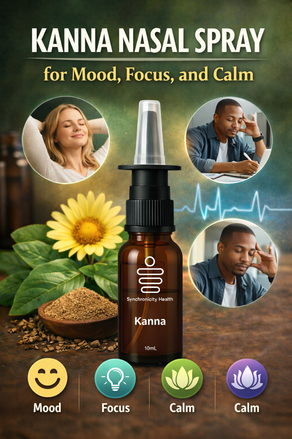 Kanna Nasal Spray for Mood, Focus, and Calm