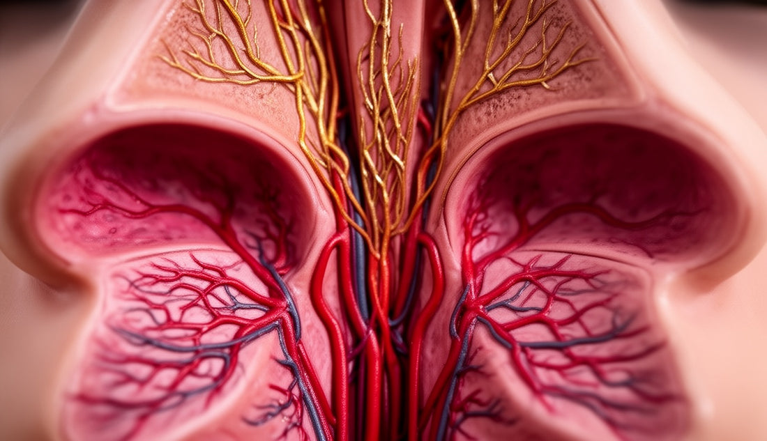 Detailed nasal cavity showing neural pathways